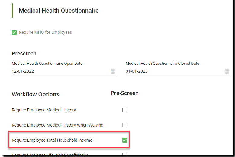 Screenshot showing the Workflow Options section