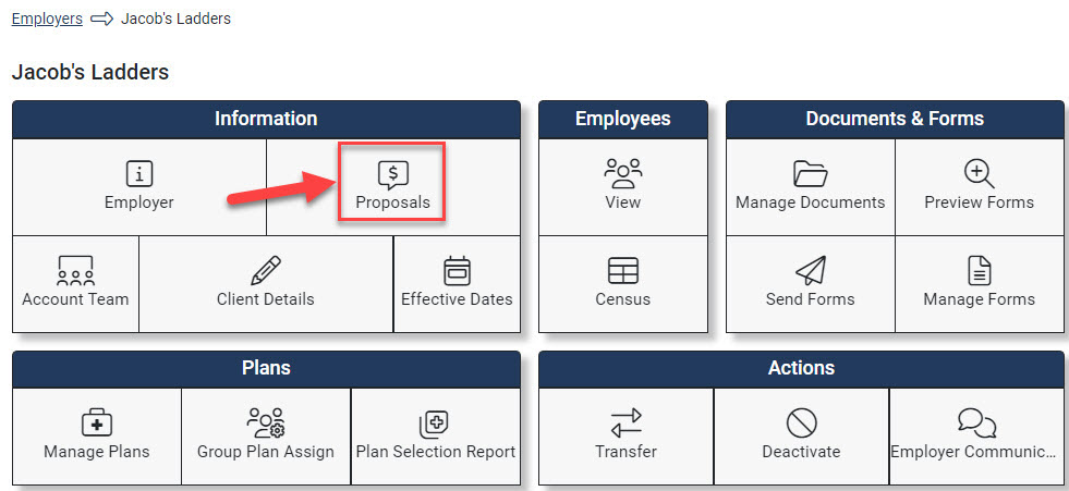 Screenshot showing the Employer Hub