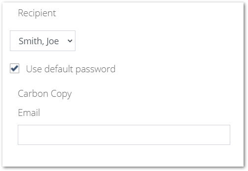 Screenshot showing the recipient