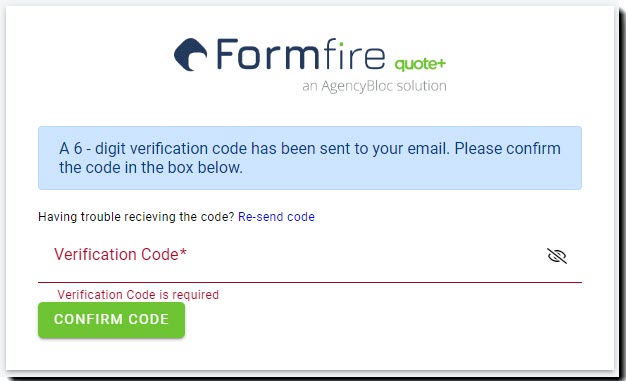 Screenshot showing the 2FA verification login message