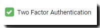 Screenshot showing the 2FA checkbox