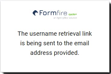 Screenshot showing the username retrieval confirmation message