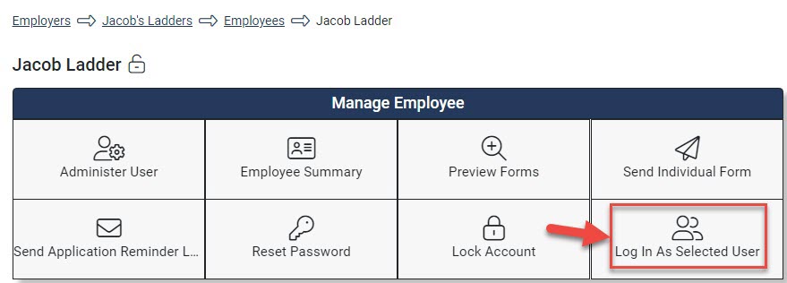 Screenshot showing the Employee Hub