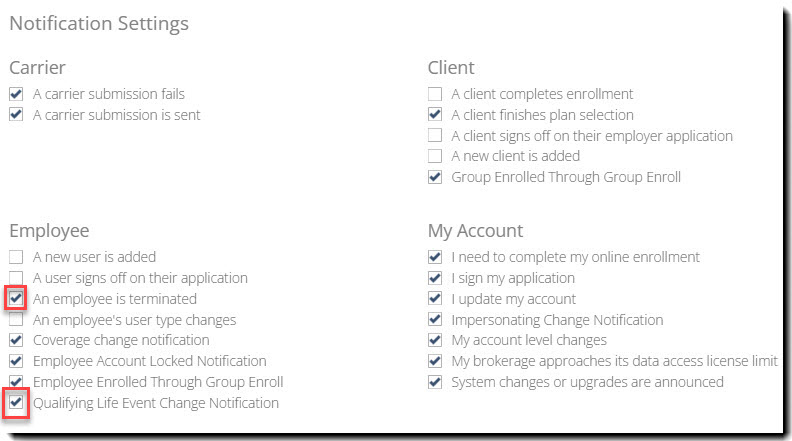 Screenshot showing the Broker notifications