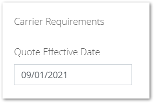 Screenshot showing the Effective Dates
