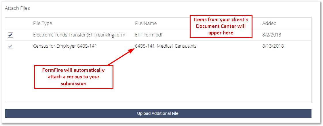 Screenshot showing the File Uploader