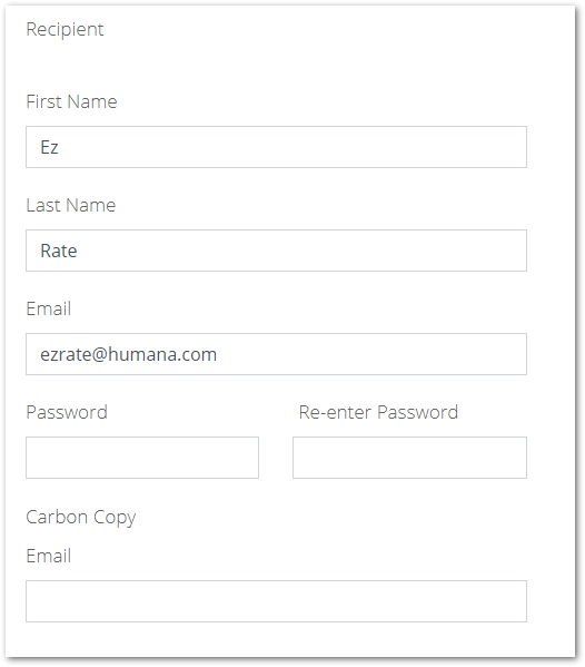 Screenshot showing the carbon copy