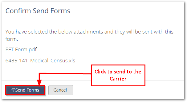 Screenshot showing the confirmation message
