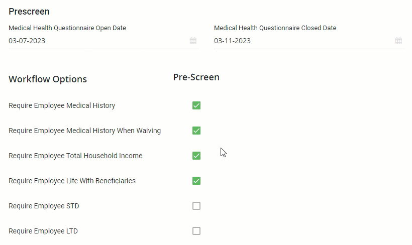 Animated image showing how to turn off the MHQ in Proposal Configuration
