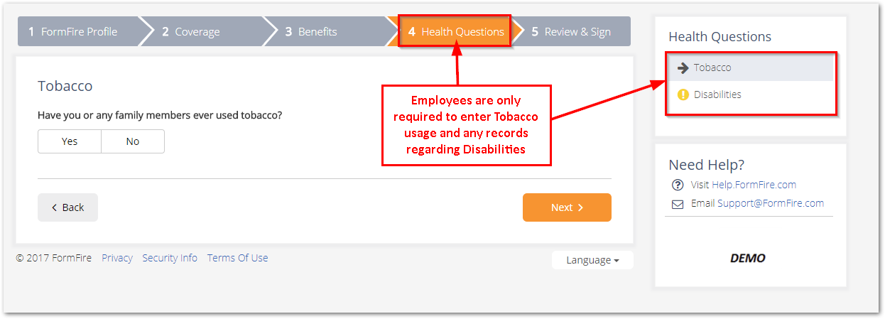Screenshot showing the Employee Interview
