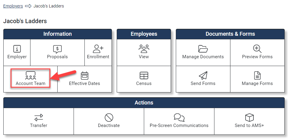 Screenshot showing the Employer Hub