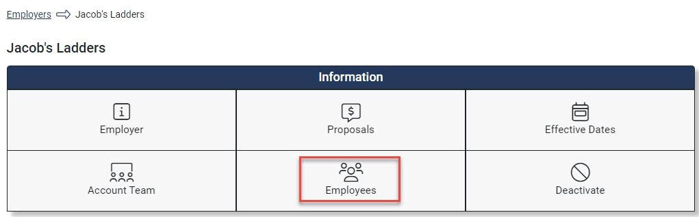 Screenshot showing the Employer Hub