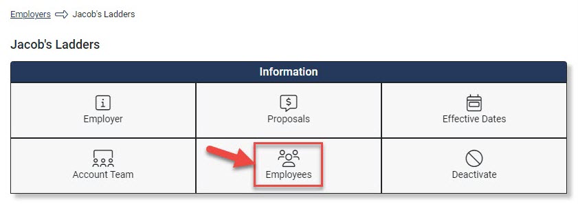 Screenshot showing the Employer Hub