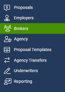 Screenshot showing how to access the Broker Listing from the left-hand navigation