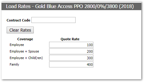 Screenshot showing the Load Rates