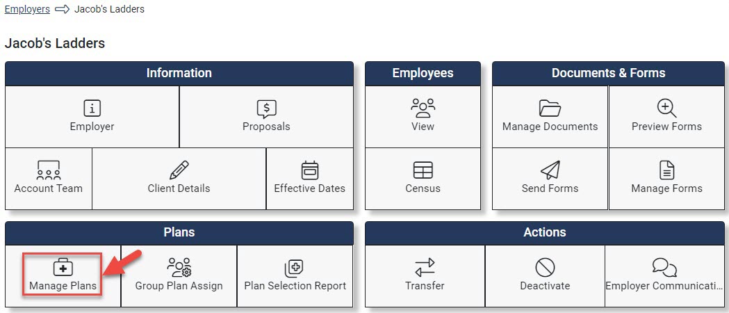 Screenshot showing the Employer Hub