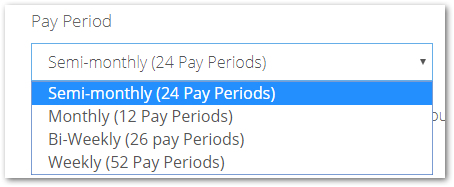 Screenshot showing the Pay Periods