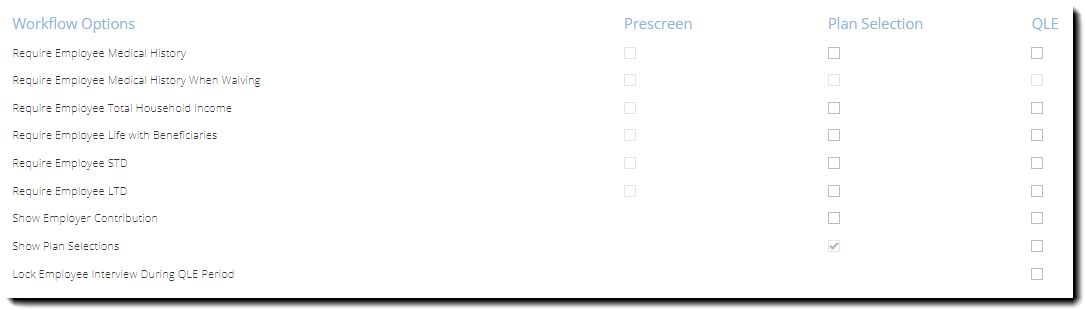 Screenshot showing the Workflow Options