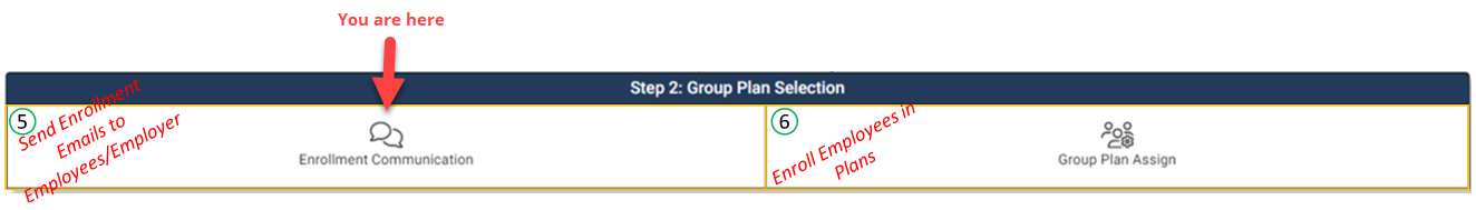 Image emphasizing the Enrollment Communcations tile in the Enrollment Hub