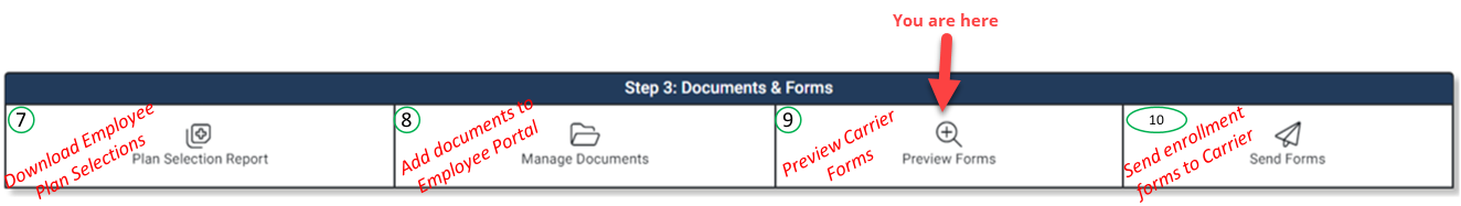 Image emphasizing the Preview Forms tile in the Enrollment Hub