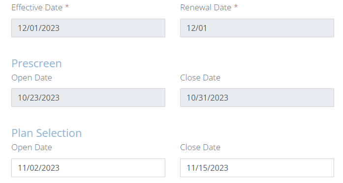 Screenshot showing Workflow dates