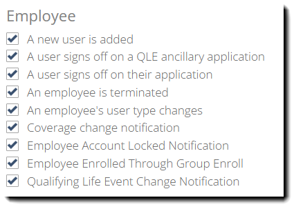 Screenshot showing Employee notifications